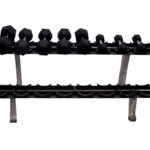 Big Size Dumbbells Rack with Hex Dumbbells – Heavy-Duty Two-Tier Gym Equipment Storage”