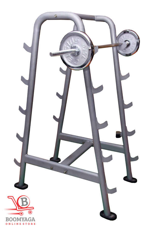 Heavy-duty steel dumbbell rack with multi-tier storage, anti-slip feet, and compact design for home and commercial gyms.