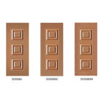 “Frameless steel door DOD063 with embossed triple-panel design, modern and durable.