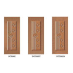 Frameless steel door DOD062 with dual embossed square panels, modern and durable.”