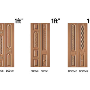 One foot steel door designs DOD138, DOD139, DOD140, DOD141, DOD142, and DOD143 with embossed decorative patterns for durable and stylish entry doors.