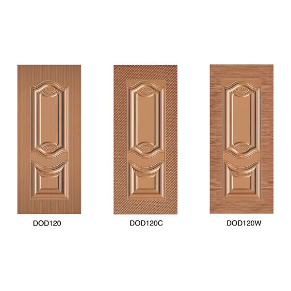 DOD120 series steel door plain design • DOD120 Chaka steel door textured finish • DOD120 Watermark steel door elegant design