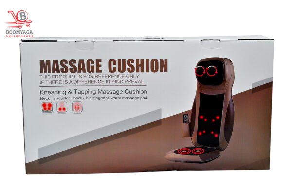 Massage cushion with heat therapy for neck, shoulders, back, and hips – kneading and tapping massage chair pad with remote control for pain relief and relaxation.”