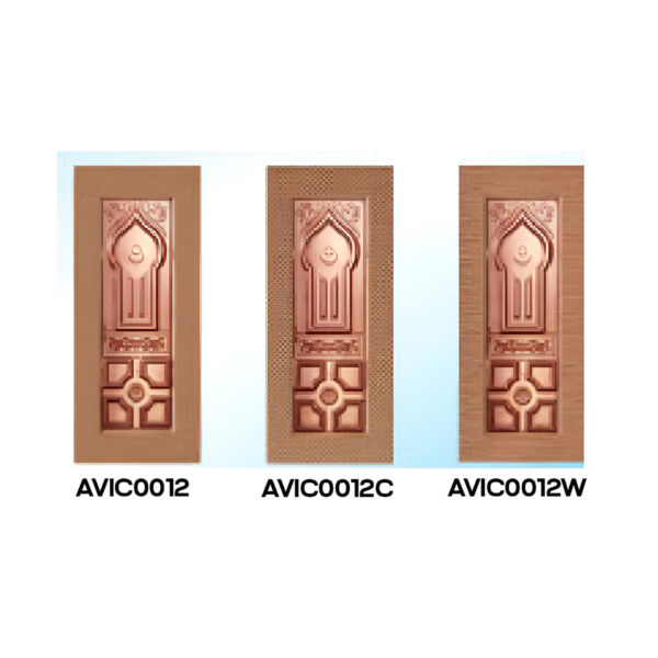 AVIC0012 plain steel door design, AVIC0012C patterned steel door design, AVIC0012W wood-textured steel door design