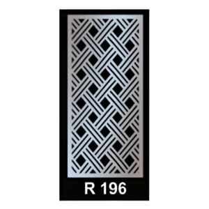 Steel fence laser design R196 with leaf-pattern laser-cut detailing in 1.8mm and 1.5mm mild steel