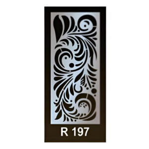 Steel fence laser design R197 featuring a geometric laser-cut pattern in 1.8mm and 1.5mm mild steel